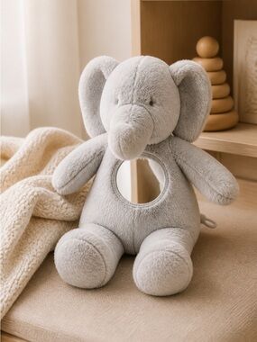 EUC Plush Soft Elephant With Baby Rattler Inside